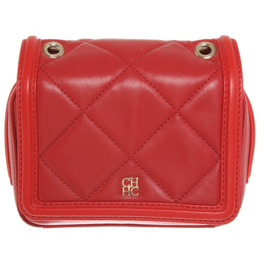 ❤️Carolina Herrera square mini cross body bag red